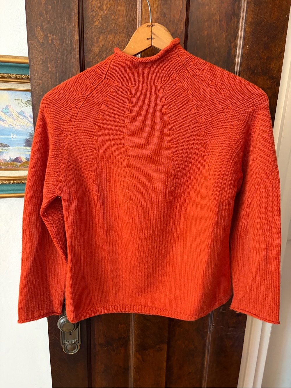 100% Wool Rollneck Pumpkin Sweater - Picture 6 of 10